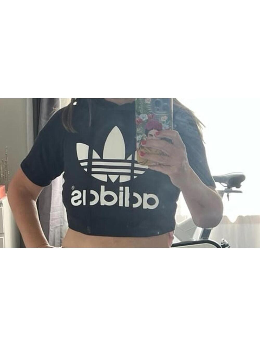 adidas short black hooded sweatshirt